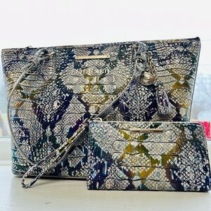 Brahmin Medium Asher Tote Spellbound Melbourne with Corie Wallet Wristlet NWT